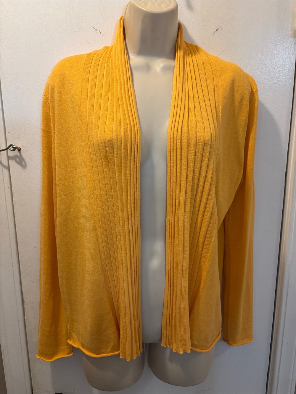 Jennifer T. Knit Couture Lightweight Silk Cotton Open‑Front Cardigan S 26‑4 58